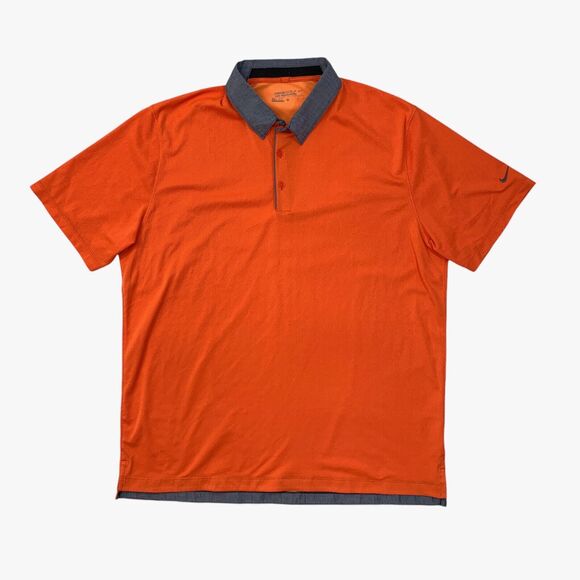 Nike Golf Shirt Mens XL Extra Large Neon Orange Dri Fit Tour Performance Polo - Picture 1 of 9